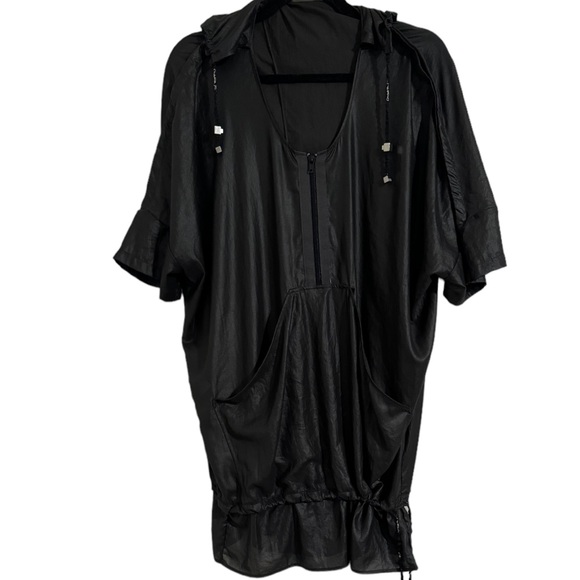 Mariagrazia Panizzi Rare Draped Oversized Zip Front Top w Hood Size Large / 44 - Picture 1 of 6
